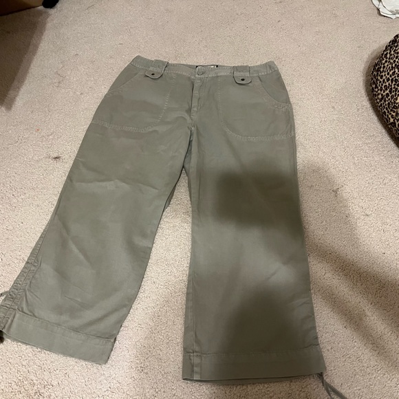 NWT Caribbean Joe khaki green 100% cotton cargo pants - Picture 2 of 15
